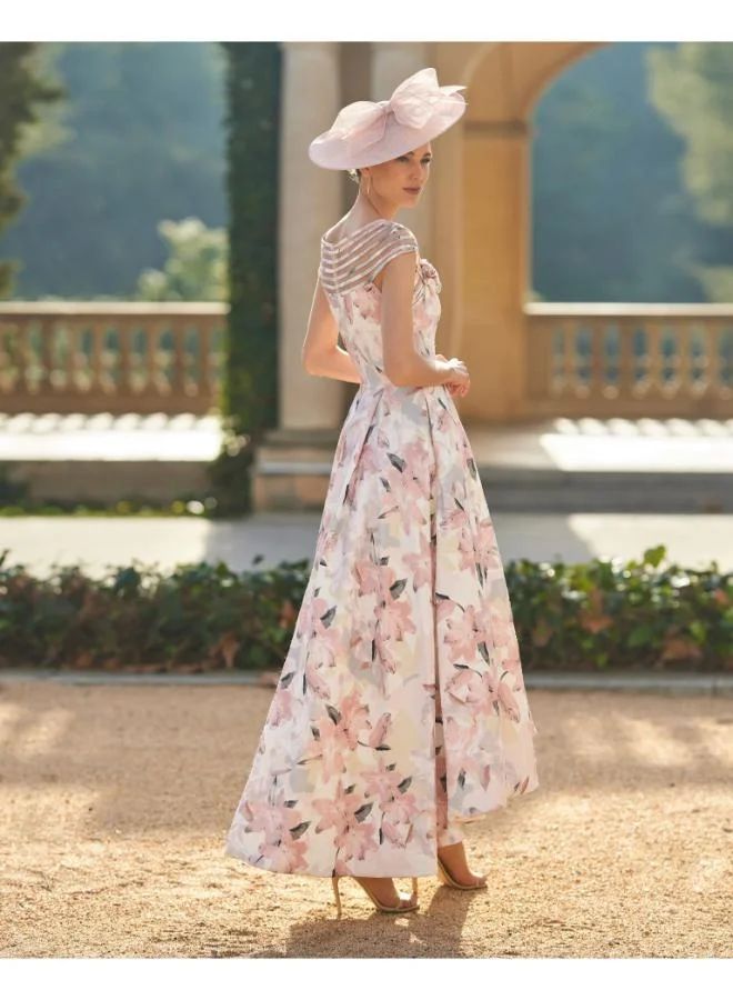 روسا كلارا Couture Club Printed Brocade Cocktail Dress