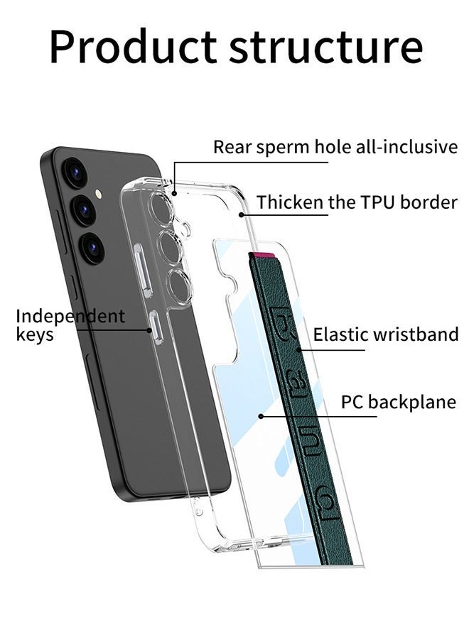 DUNISO Samsung Galaxy S24 Ultra Phone Case Full Body Protective Phone Cover Anti-fall Anti-fingerprint Phone Case with Wristband for Samsung Galaxy S24 Ultra 5G Phone Case - Image 3