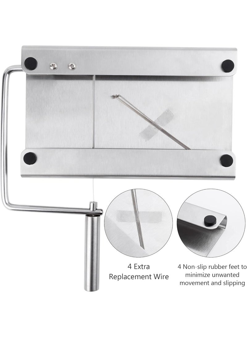 PL ZMPWLQ Cheese-Slicers with Wire, Cheese Slicer Stainless Steel with 4 Replacement Wires Cheese Cutters Accurate Size Scale,Wire Cheese Slicer for Soft Cheese, Cheese Cutter Wire Cheese Slicer - Image 5
