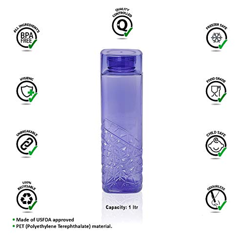 SCL Steelo Steelo Emerald Pet Water Bottle 1000 ml, Set of 4, Evening Blue - Image 4
