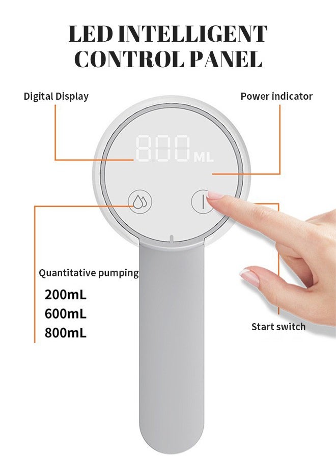 Water Bottle Pump, Water Dispenser Pump with 1200mAh Large Capacity Battery, Foldable Nozzle, Silent Operation