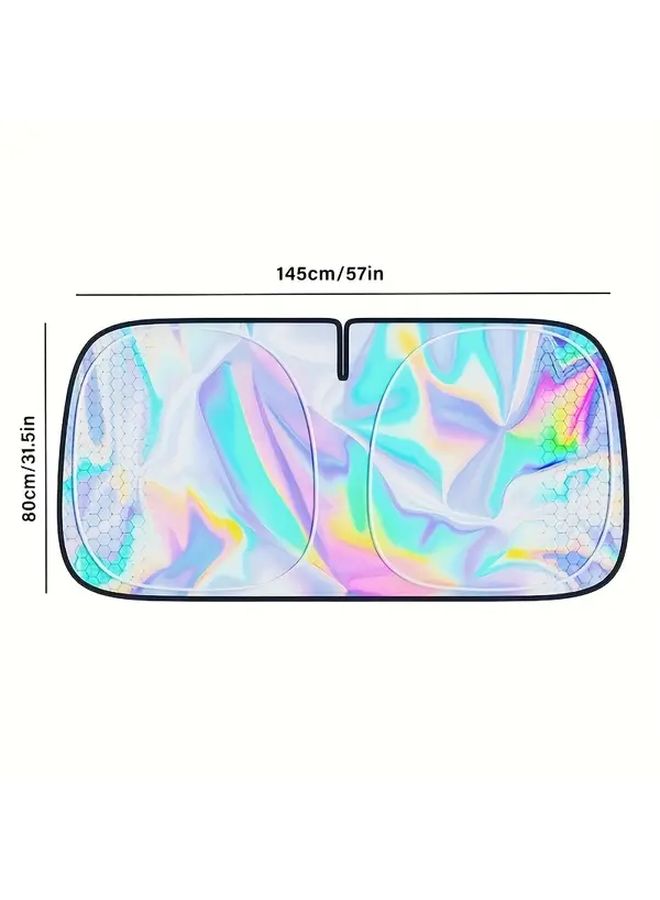 New Car Sun Visor Front Windshield Protection Radium Shooting Model 55.91 31.5 Inch Sunshade Curtain Window Light Blocking Plate Interior Parasol Cover Vehicle Accessories - Image 2