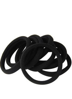 Oasisgalore Large Seamless Black Hair Ties  for girls : For Girls, Women, Thick & Curly Hair, Durable Rubber Bands  - Image 2