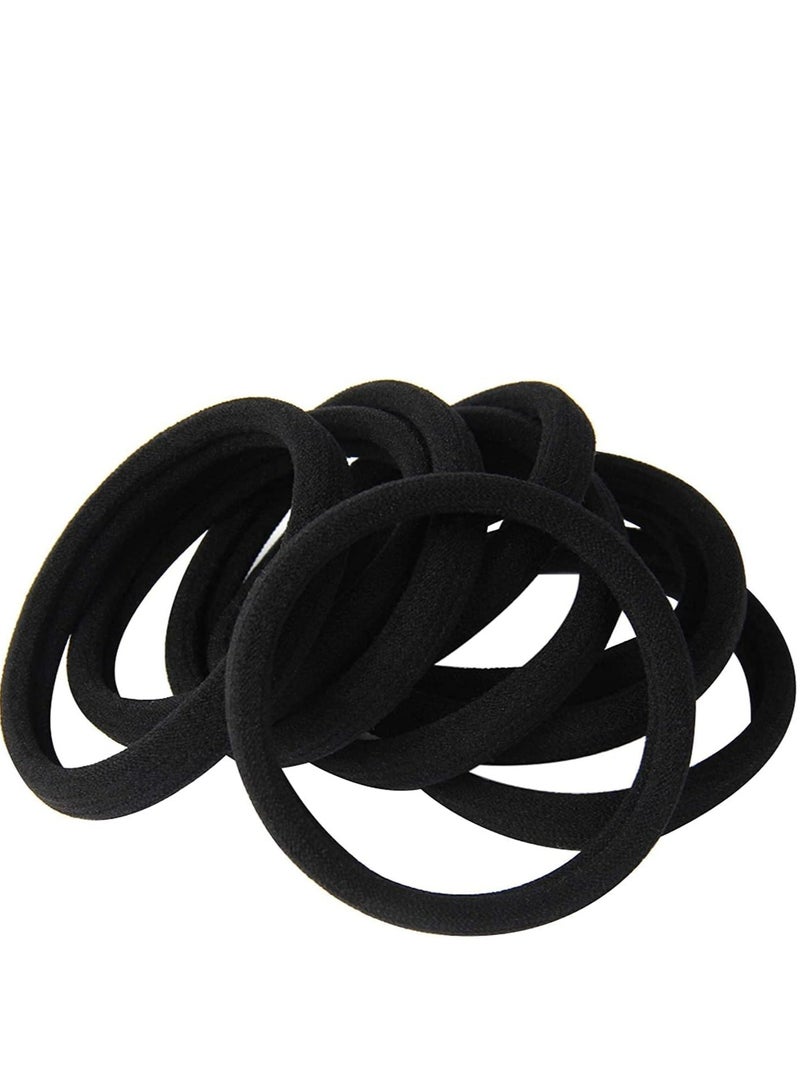 أوزيغالور ربطات شعر سوداء كبيرة غير ملحومة للفتيات: للفتيات والنساء والشعر الكثيف والمجعد، أربطة مطاطية متينة - Image 2