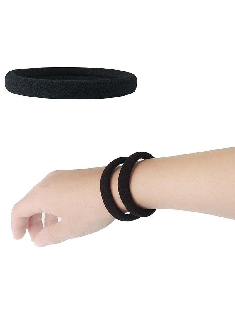 أوزيغالور ربطات شعر سوداء كبيرة غير ملحومة للفتيات: للفتيات والنساء والشعر الكثيف والمجعد، أربطة مطاطية متينة - Image 3