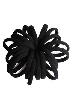 Oasisgalore Large Seamless Black Hair Ties  for girls : For Girls, Women, Thick & Curly Hair, Durable Rubber Bands  - Image 4