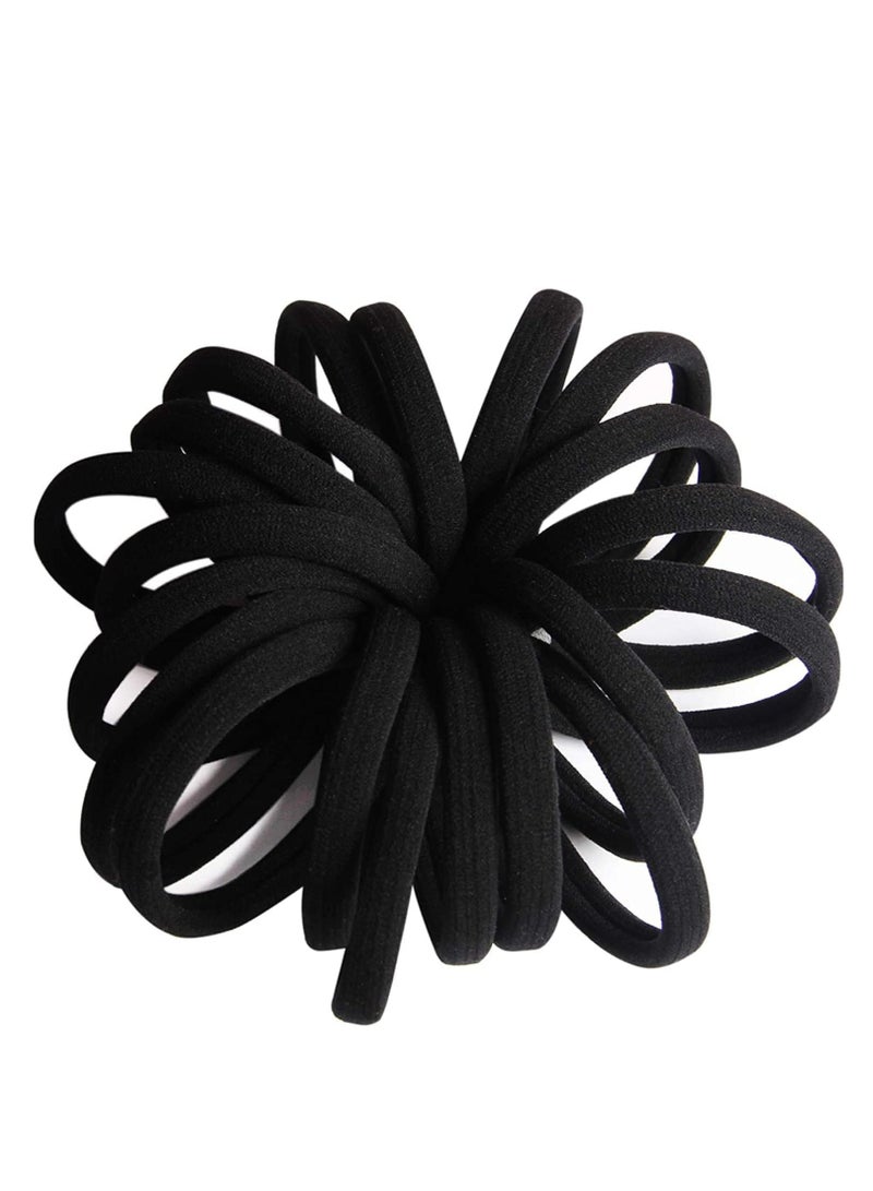 أوزيغالور ربطات شعر سوداء كبيرة غير ملحومة للفتيات: للفتيات والنساء والشعر الكثيف والمجعد، أربطة مطاطية متينة - Image 4