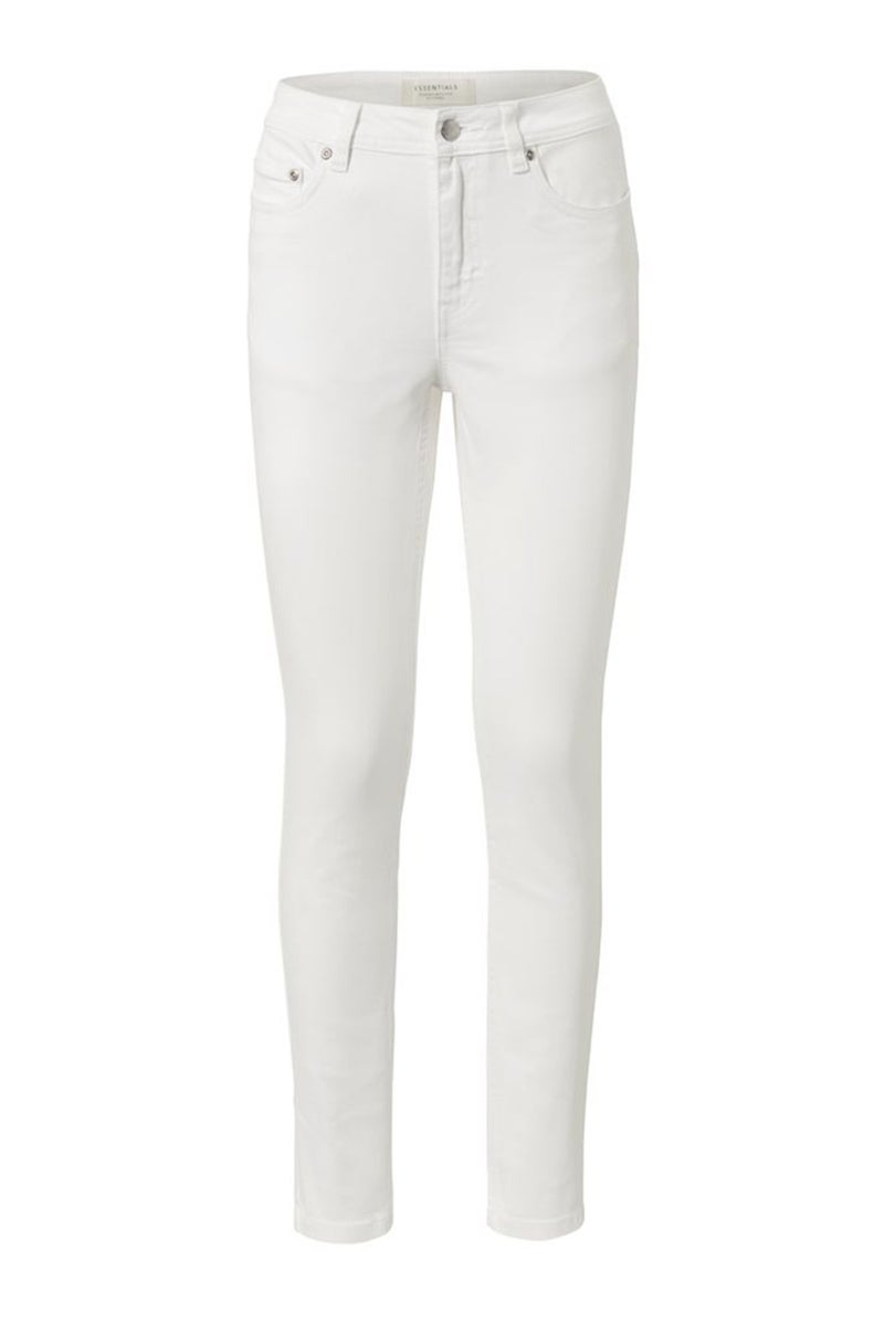 Tchibo Women Slim Fit Plain Stretchable Jeans, White  - Image 2