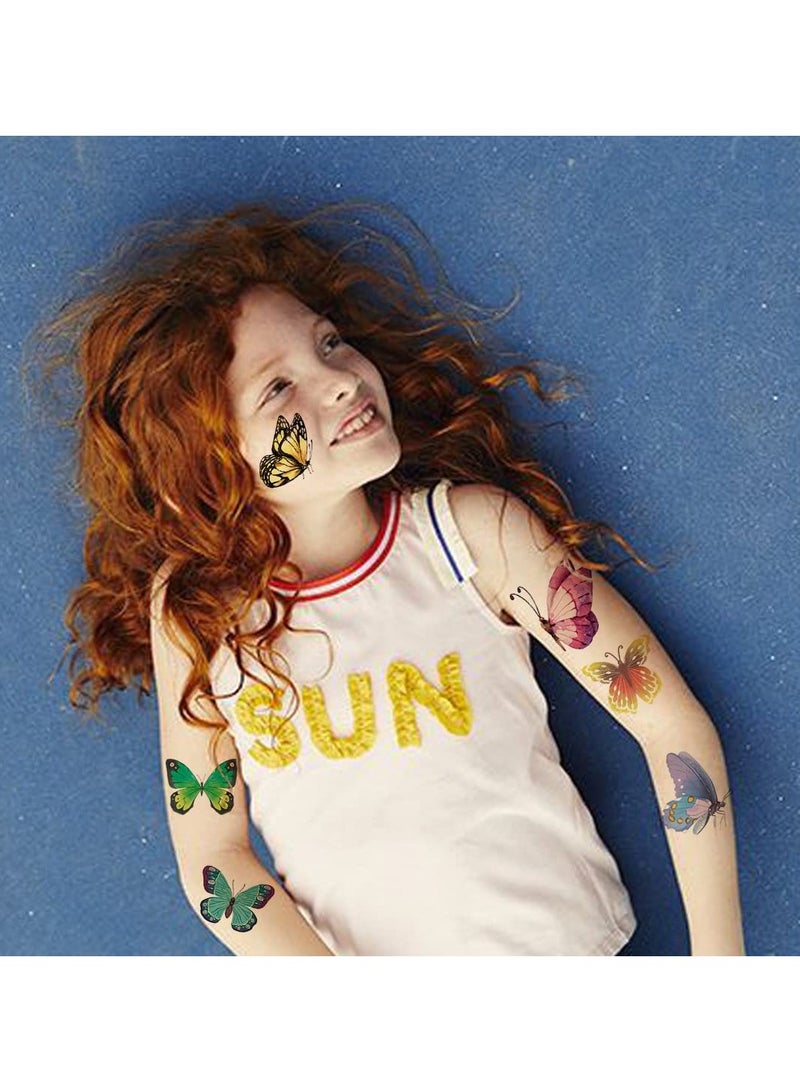 ORAINBOW 10 Sheets Butterfly Temporary Tattoos for Girls 90 Styles Butterfly Party Favors Decorations for Girls Women - Image 4