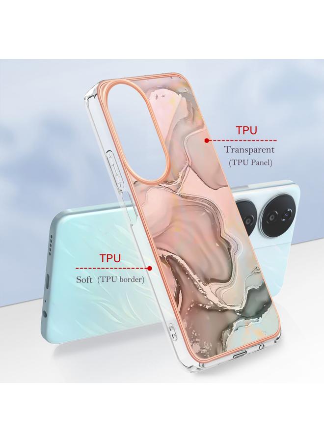 زبون جراب لهاتف Honor X7b 4G / 5G، جراب هاتف IMD مزدوج الجوانب مطلي بالرخام الكهربائي - Image 2