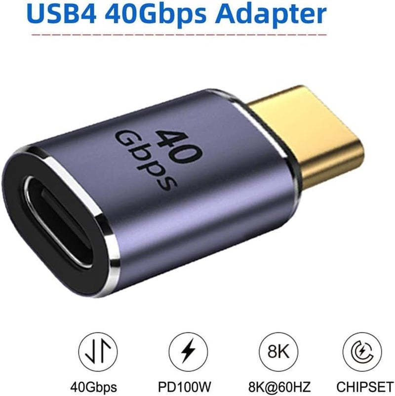 Microware موصل USB4 Type C ذكر إلى أنثى مستقيم 40Gbps 100W طاقة بيانات محول فيديو 8K للكمبيوتر المحمول والهاتف (MMPL-108) - Image 2