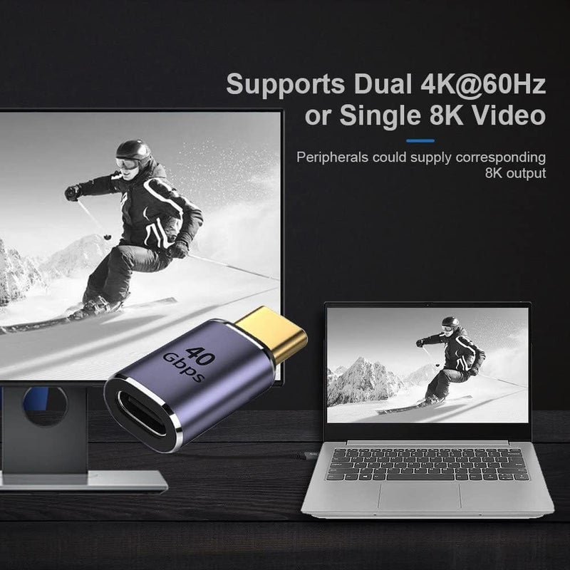 Microware موصل USB4 Type C ذكر إلى أنثى مستقيم 40Gbps 100W طاقة بيانات محول فيديو 8K للكمبيوتر المحمول والهاتف (MMPL-108) - Image 4