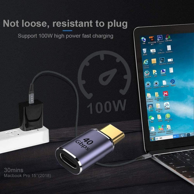 Microware موصل USB4 Type C ذكر إلى أنثى مستقيم 40Gbps 100W طاقة بيانات محول فيديو 8K للكمبيوتر المحمول والهاتف (MMPL-108) - Image 5