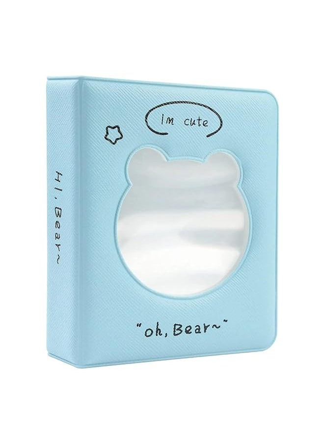 erorex 3 Inch Mini Photo Album Kpop Photocard Binder Bear Hollow Photocard Holder Book Business Card Book Holder Photocard Sleeves 36 Pockets Beige  - Image 1
