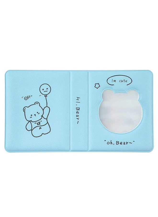 erorex 3 Inch Mini Photo Album Kpop Photocard Binder Bear Hollow Photocard Holder Book Business Card Book Holder Photocard Sleeves 36 Pockets Beige  - Image 2