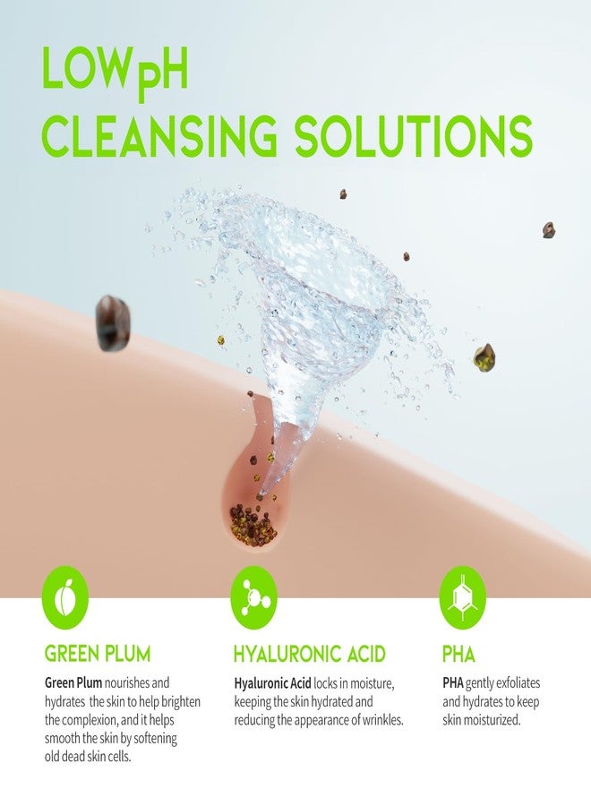 #OOTD Hydrating Facial Cleanser, Gentle Soothing Korean Cleanser Face Wash for Acne-prone Sensitive Skin. Green Plum Low pH Cleansing Gel 200ml 6.76 Fl. Oz. - Image 3