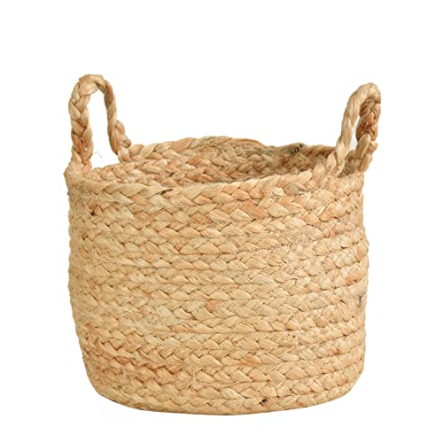 LaVichitra Braided Jute Baskets | Storage Bins Organizer | Laundry, Toys & Planter Basket- Set of 2 (6x8 Inch) - Image 3