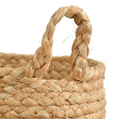LaVichitra Braided Jute Baskets | Storage Bins Organizer | Laundry, Toys & Planter Basket- Set of 2 (6x8 Inch) - Image 5