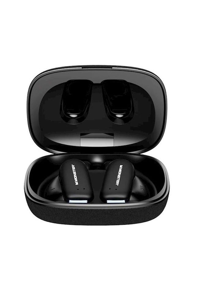 Monster XK007 Wireless Bluetooth Earbuds Gaming Headphones Deep Bass Low Latency Game Headset with Built in Microphone Noise Canceling Black