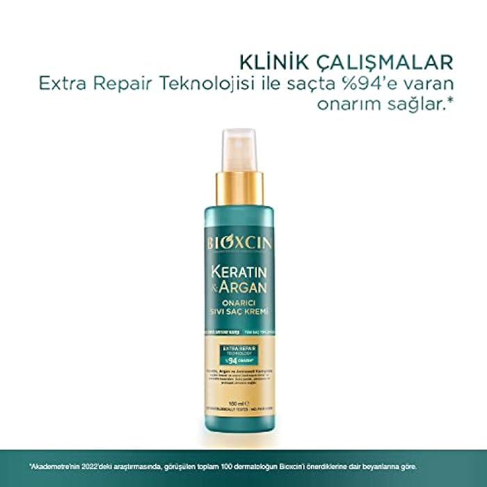 BIOXCIN Keratin & Argan Repair Liquid Hair Care Cream 150 ml for Worn and Damaged Hair - Image 2