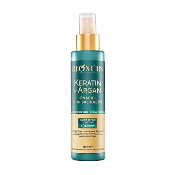 BIOXCIN Keratin & Argan Repair Liquid Hair Care Cream 150 ml for Worn and Damaged Hair - Image 1