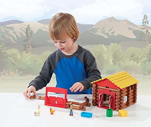 Basic Fun Lincoln Logs – Fun On The Farm - 102 Parts - Real Wood Logs - Ages 3+ - Image 3