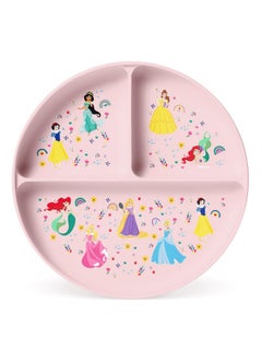 Simple Modern Disney Silicone Plate For Baby And Toddler ; Divided And Microwave Safe Plates For Kids ; Parker Collection ; Princess Rainbows  - Image 2