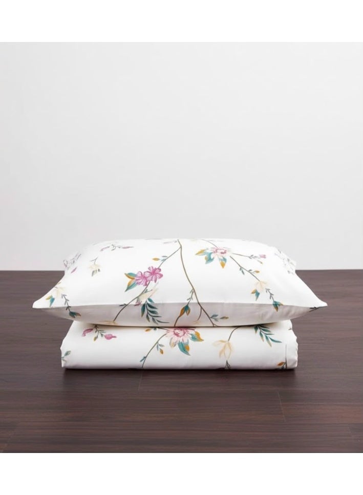 3-Piece 150 GSM Microfiber King Size Bed Sheet Set - Elegant Floral Vine Pattern, Includes 1 Flat Sheet (270x250 CM) & 2 Pillowcases (50x75 CM) - Image 5