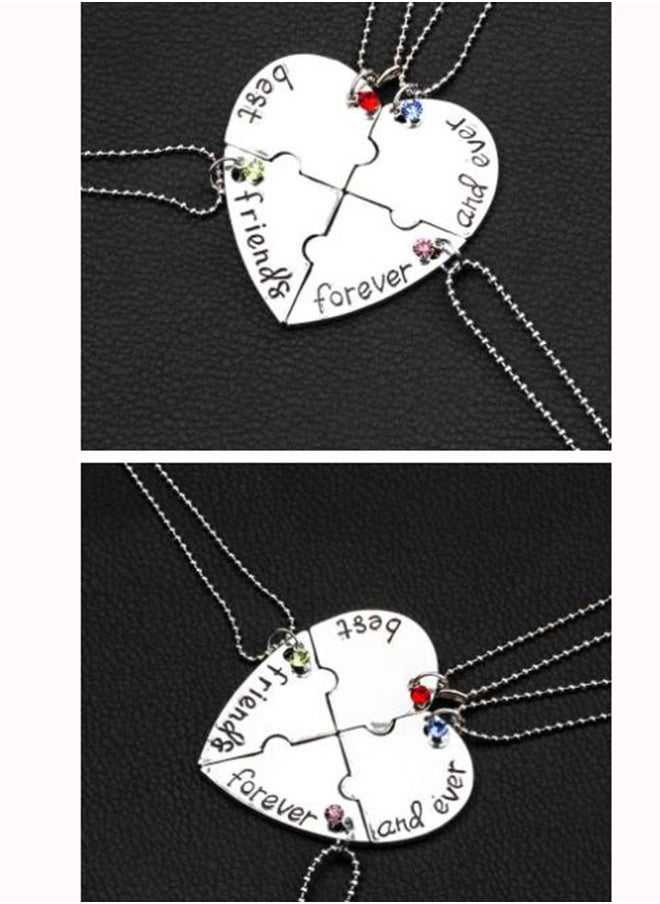 Arabest - 4-Piece Best Friends Forever and Ever Friendship Necklace Set - Image 1
