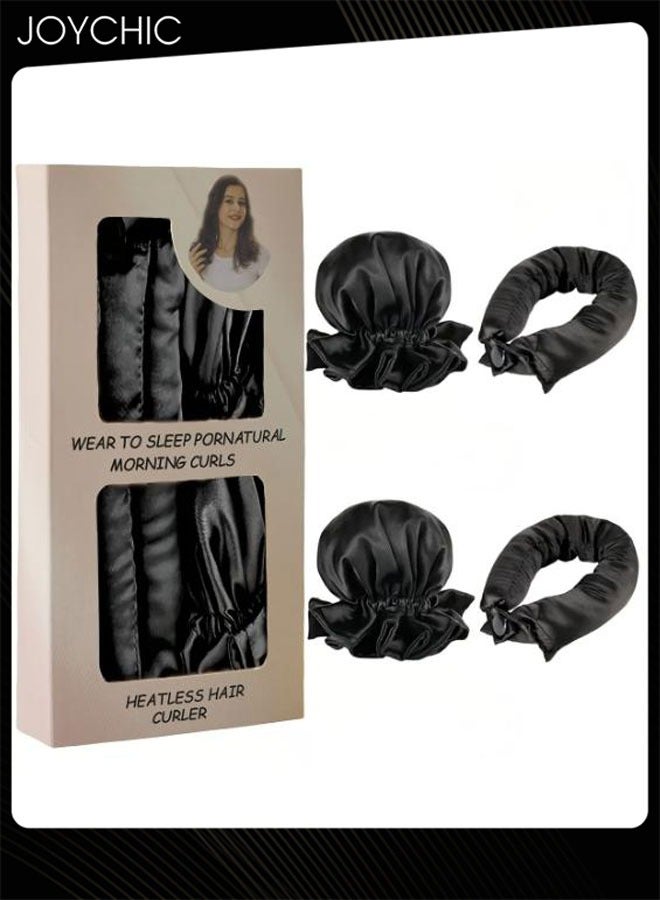 Joychic New Satin Heatless Hair Curler, Hair Rollers for Heatless Curls with Hair Caps, No Heat Curling Headband Can Sleep in Overnight, Soft Curling Rod Headband for Long Hair - Image 1