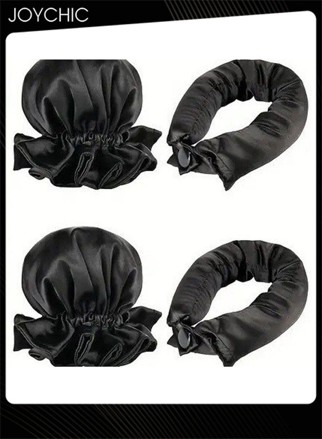 Joychic New Satin Heatless Hair Curler, Hair Rollers for Heatless Curls with Hair Caps, No Heat Curling Headband Can Sleep in Overnight, Soft Curling Rod Headband for Long Hair - Image 2