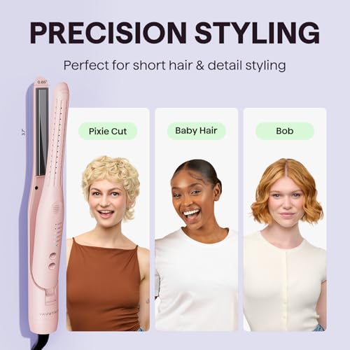Wavytalk 0.65" Pencil Flat Iron, Cool Curl Pencil, Small Airflow Styler and Straightener for Short Hair, Pixie Cut and Edges, Curling Iron for Short Hair with 360º Cool Airflow for Long-Lasting Hold - Image 2