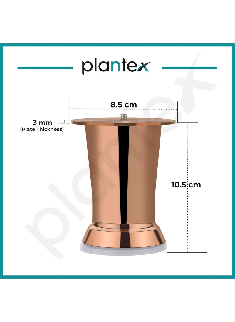 plantex Plantex 4 Inch Sofa Legs for Bed FurnitureSofa Legs for TableSofa Support Legs with Rubber Grip Brass Antique 8 Pcs  - Image 3