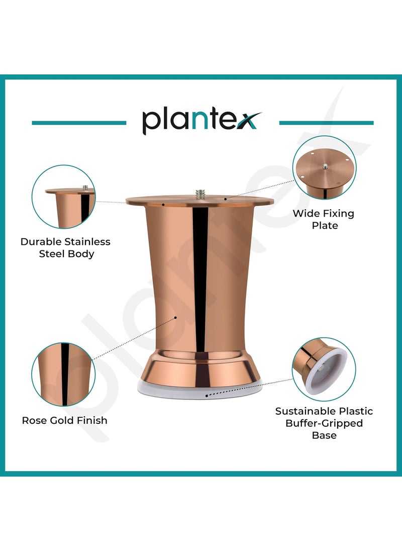plantex Plantex 4 Inch Sofa Legs for Bed FurnitureSofa Legs for TableSofa Support Legs with Rubber Grip Brass Antique 8 Pcs  - Image 4