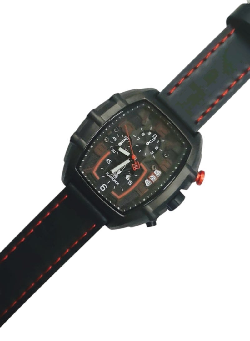 نافيفورس ساعة يد رجالية من NAVIFORCE NF8061، ساعة رياضية مقاومة للماء، بحزام جلدي - Image 3