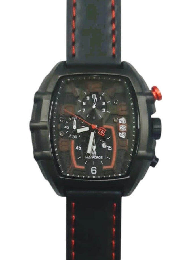 نافيفورس ساعة يد رجالية من NAVIFORCE NF8061، ساعة رياضية مقاومة للماء، بحزام جلدي - Image 1