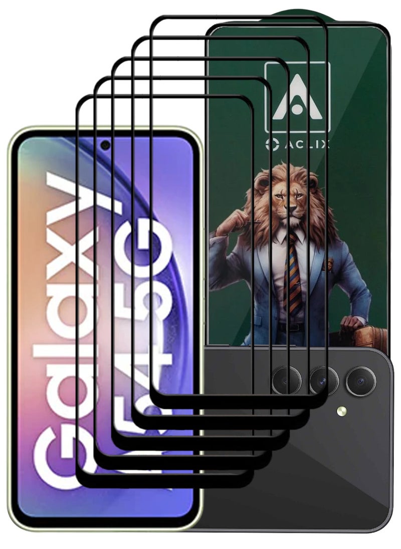 ACLIX 5 Pieces Antistatic ESD Dustproof Premium Quality High Definition Tempered Glass Screen Protector Designed For Samsung Galaxy A54 - Image 1