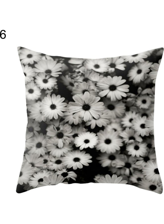 NIBEMINENT Floral Themed Cushion Cover Black/White