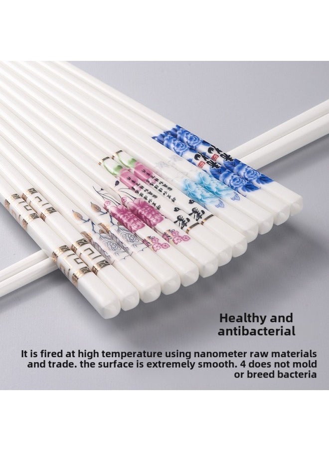 Generic - Ceramic Chopsticks Household Restaurant Environmental Protection, Health, High Temperature, Easy To Clean, No Mold, High Color Value Bone Ceramic Tableware-Color:Happy Time - Image 1