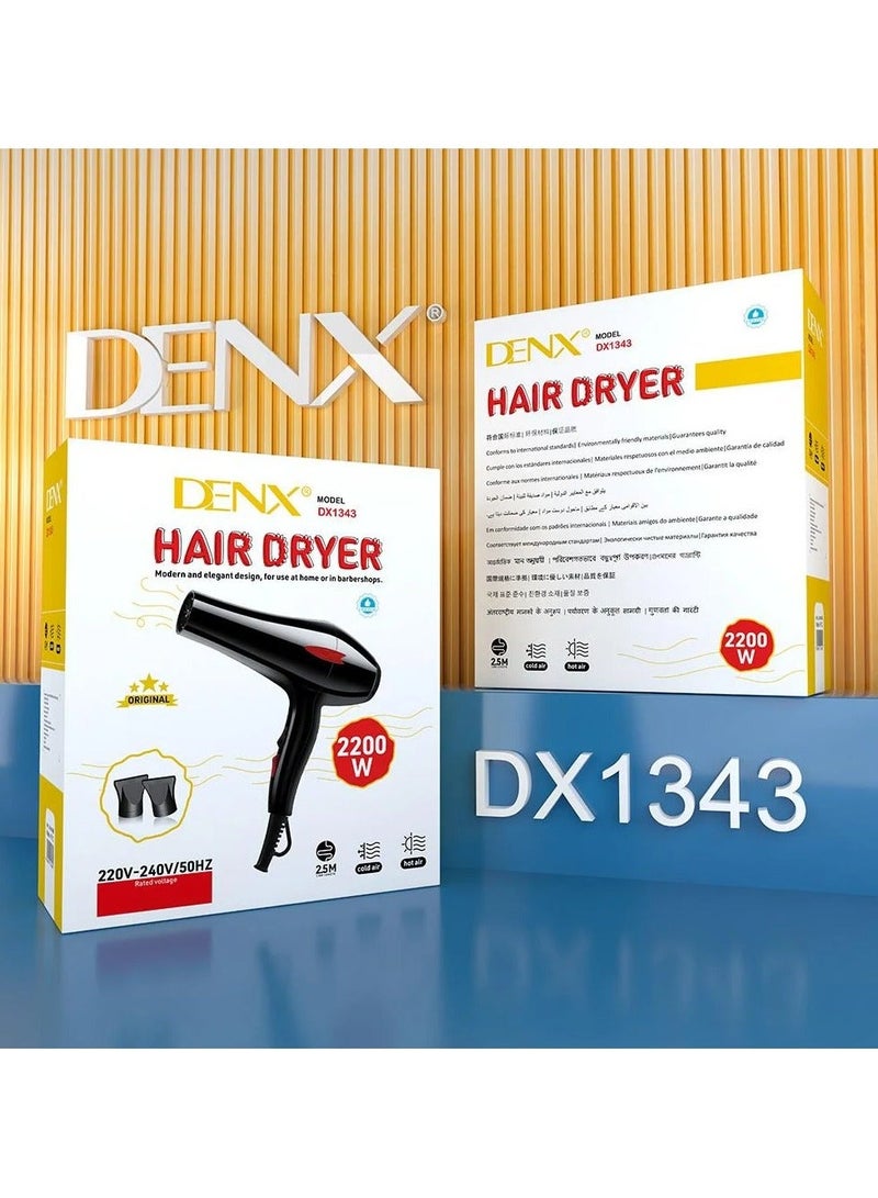 Denx Hair Dryer with Modern Design and Comfortable Grip - 2200 Watts - Image 1