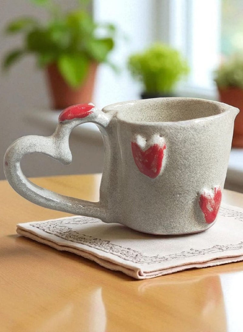 color zone pottery 300ml ceramic and earthenware mug, each piece is unique, microwave safe  - Image 3