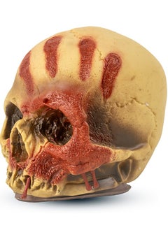MAD TOYS Handprint Bloodstained Skull Head Halloween Decoration as Table Centrepiece for Haunted House props, Trick or Treat Decor and Theme Party  - Image 3