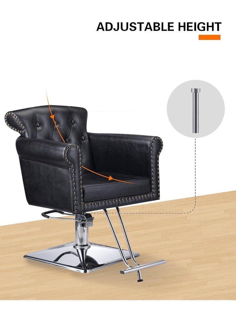Meishida Vintage Salon Chair, Hydraulic Rolling Barber Chair for Barbershop Hair Chair Spa Equipment  - Image 2