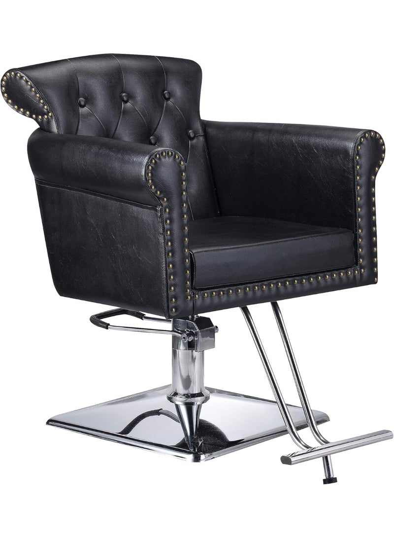 Meishida Vintage Salon Chair, Hydraulic Rolling Barber Chair for Barbershop Hair Chair Spa Equipment  - Image 1