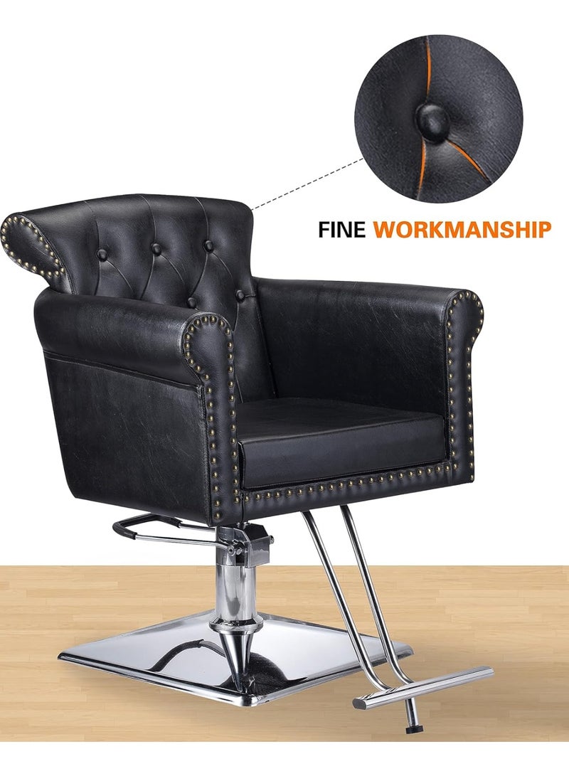 Meishida Vintage Salon Chair, Hydraulic Rolling Barber Chair for Barbershop Hair Chair Spa Equipment  - Image 3
