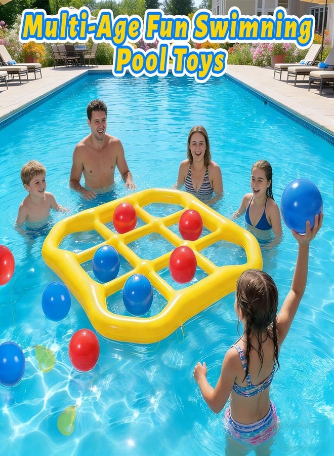 HENAYUK Pool Toys Game Set, Inflatable Tic-Tac-Toe Pool Toy with 10 Balls for Adults Teens, Ideal for Summer Toys Pool Party Games, Beach, Field Day Activities - Image 3