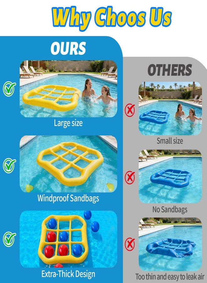 HENAYUK Pool Toys Game Set, Inflatable Tic-Tac-Toe Pool Toy with 10 Balls for Adults Teens, Ideal for Summer Toys Pool Party Games, Beach, Field Day Activities - Image 5