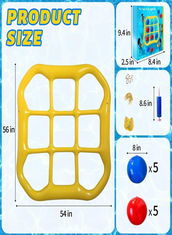 HENAYUK Pool Toys Game Set, Inflatable Tic-Tac-Toe Pool Toy with 10 Balls for Adults Teens, Ideal for Summer Toys Pool Party Games, Beach, Field Day Activities - Image 2