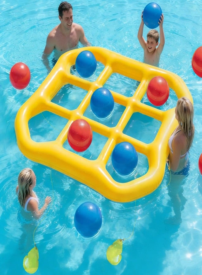 HENAYUK Pool Toys Game Set, Inflatable Tic-Tac-Toe Pool Toy with 10 Balls for Adults Teens, Ideal for Summer Toys Pool Party Games, Beach, Field Day Activities - Image 1