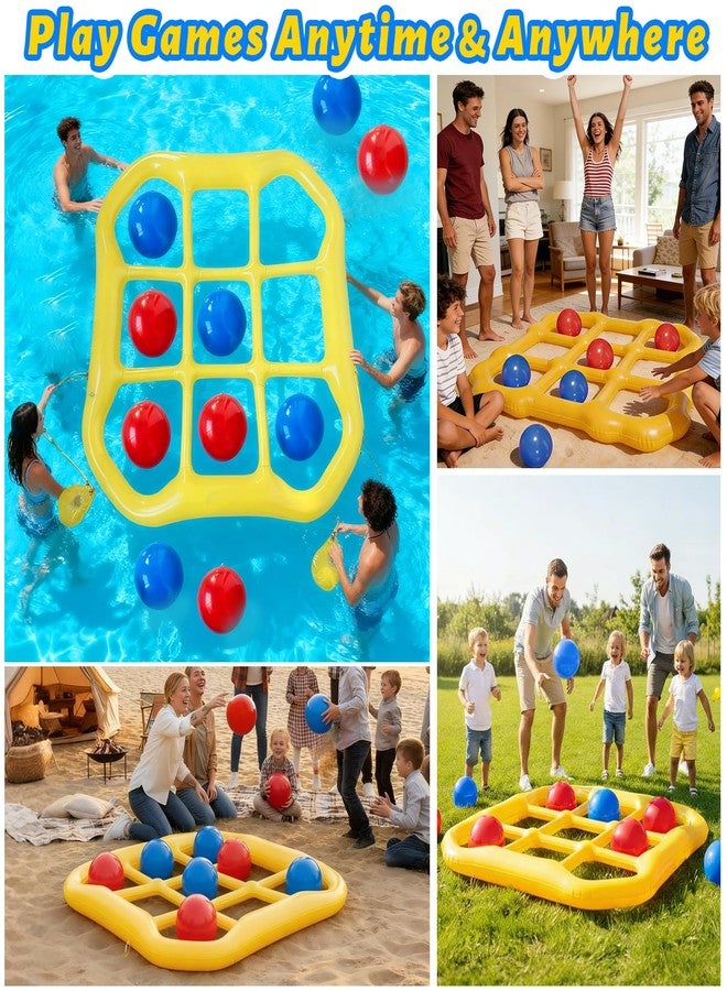 HENAYUK Pool Toys Game Set, Inflatable Tic-Tac-Toe Pool Toy with 10 Balls for Adults Teens, Ideal for Summer Toys Pool Party Games, Beach, Field Day Activities - Image 4